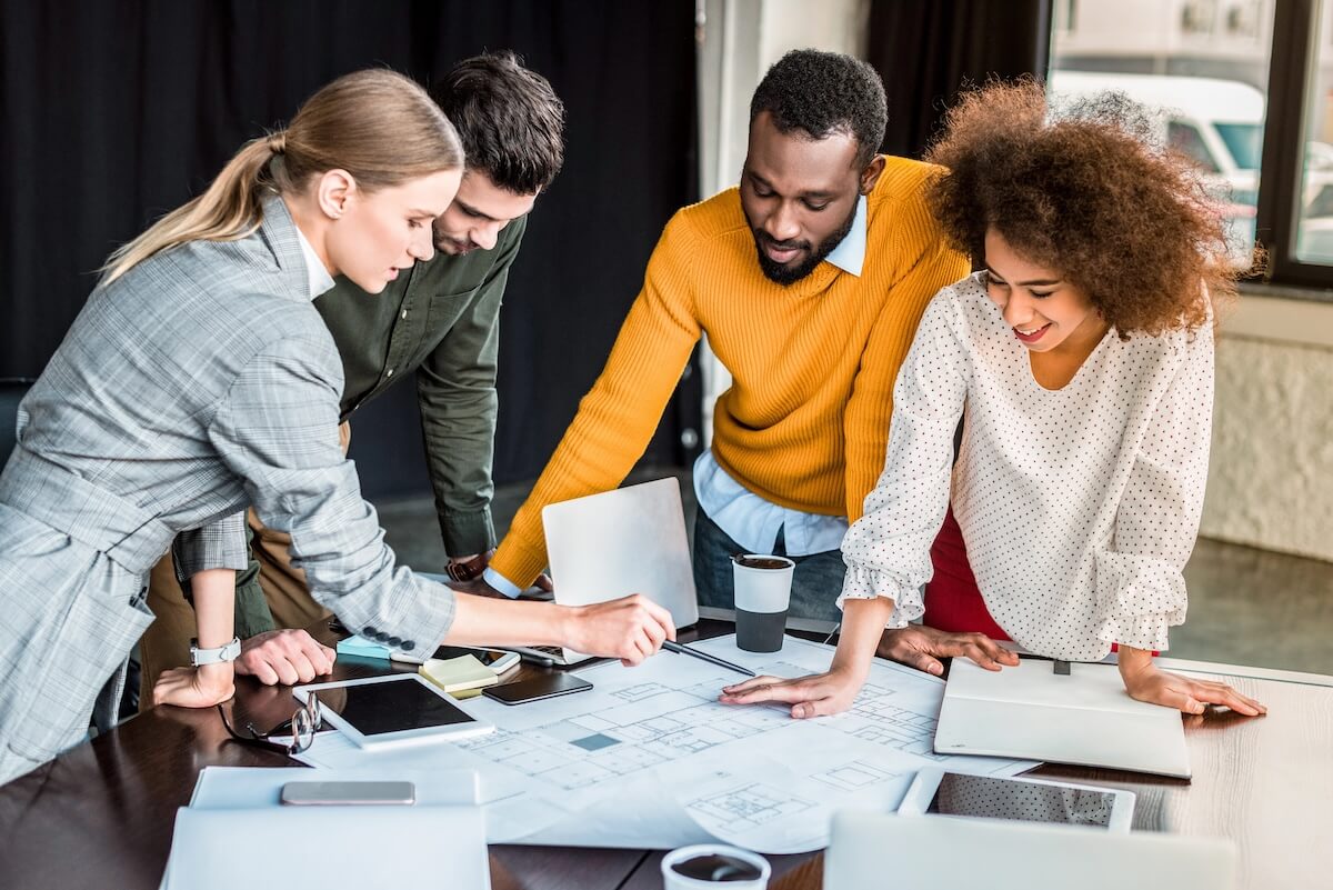people working at desk