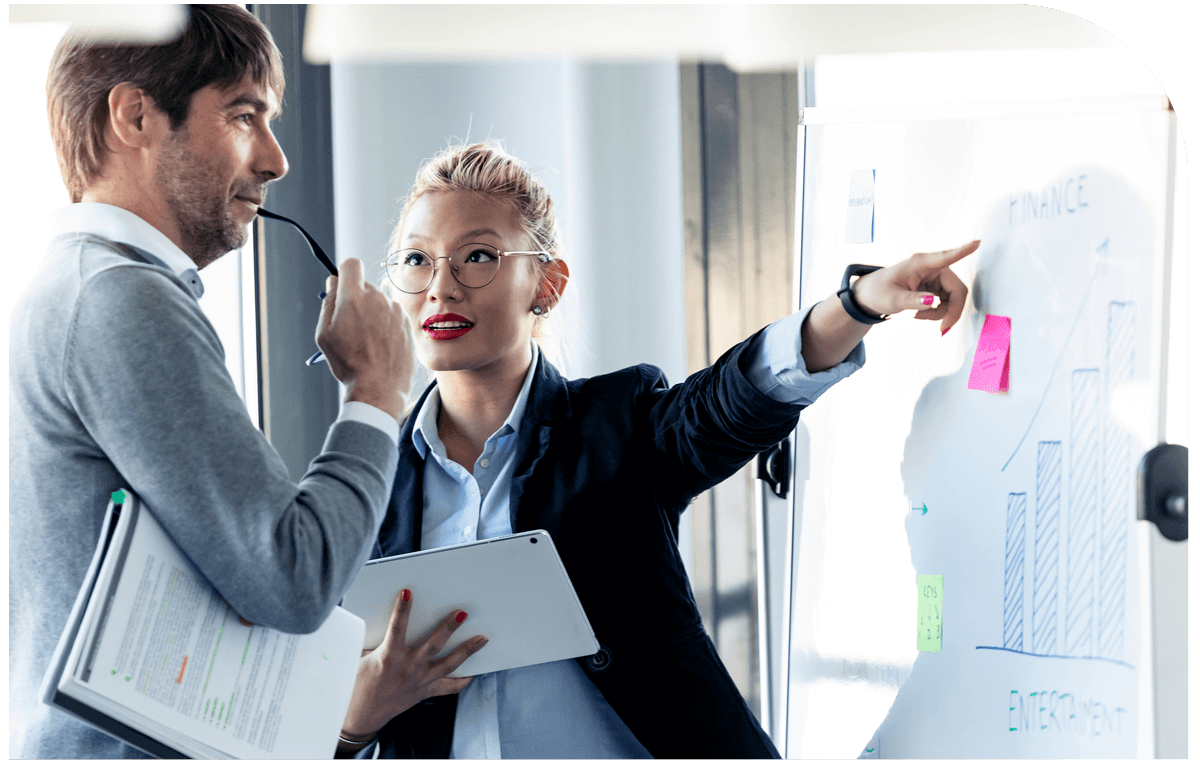 office workers planning a system migration