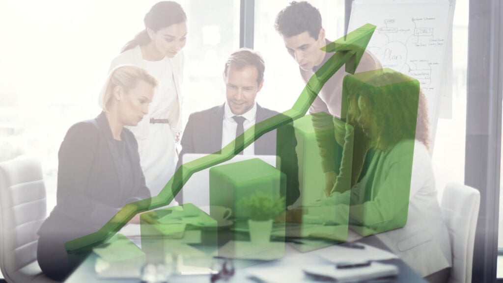 people discussing business growth