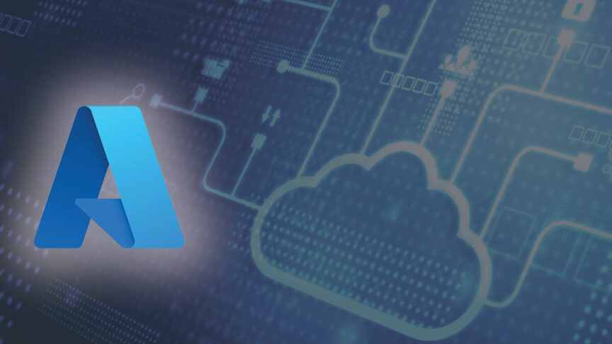 Azure logo with cloud in background