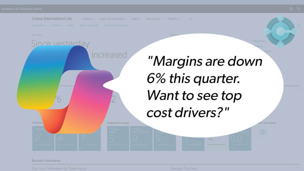 Copilot logo with chat bubble illustration