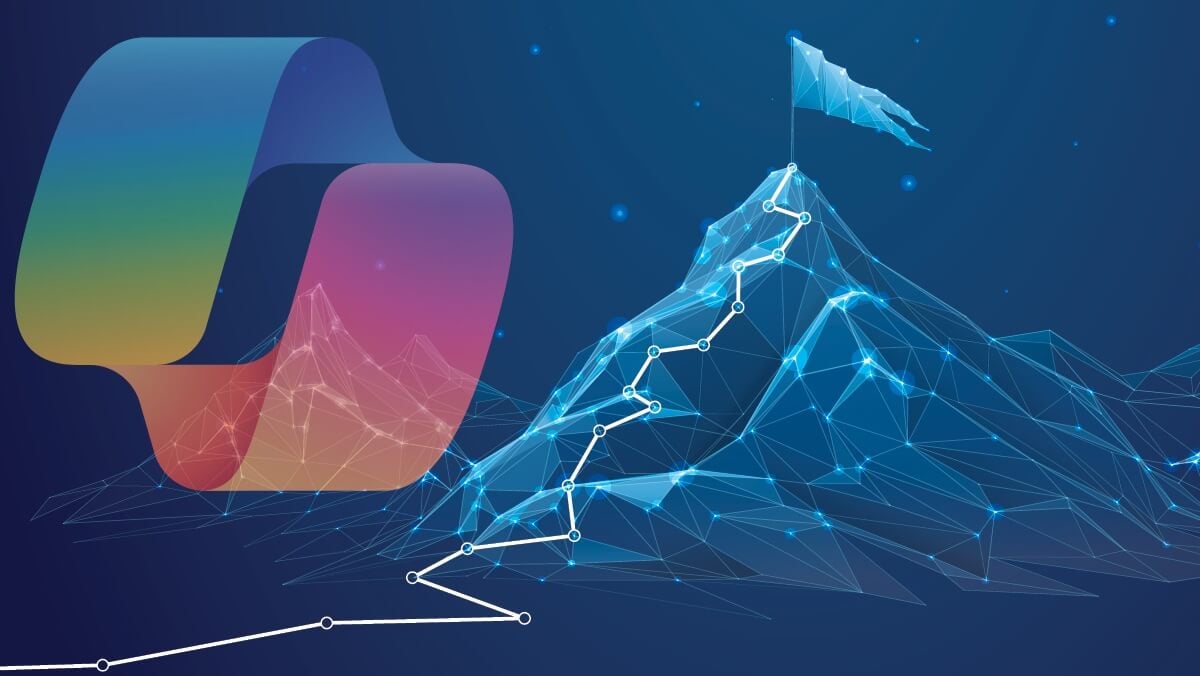Copilot logo with mountain illustration
