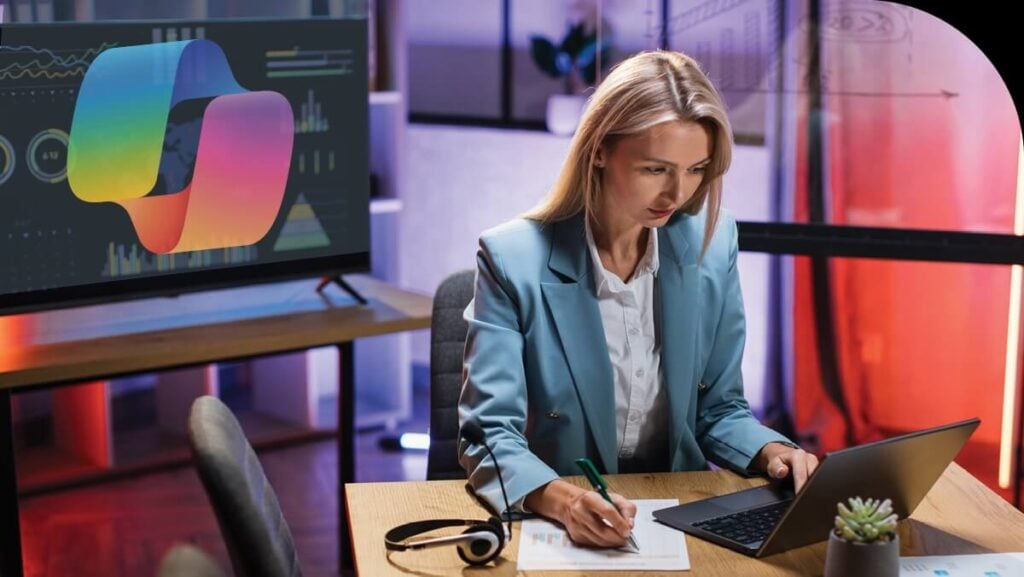 young woman working on computer