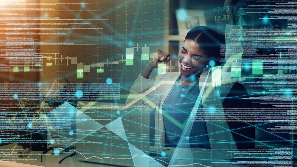 woman celebrating success