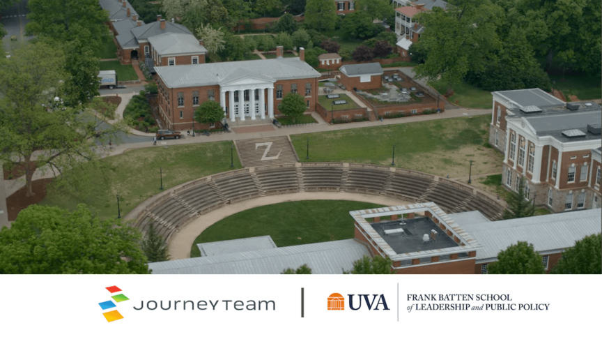 arial shot of batten school at UVA