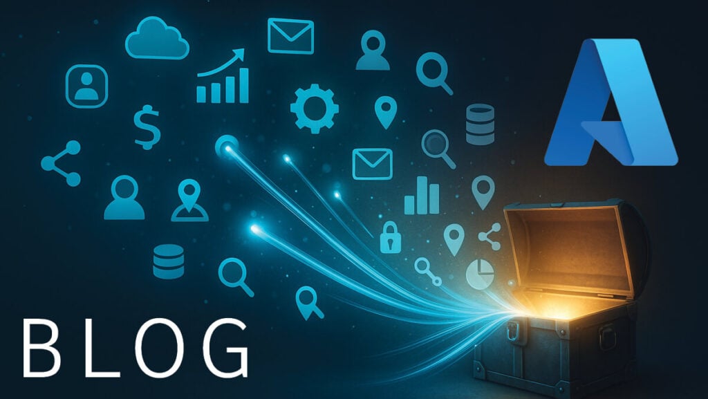 Treasure chest with data source icons floating out