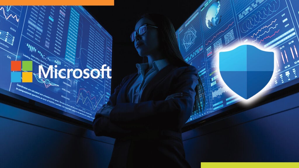 A professional workspace featuring a computer screen displaying endpoint detection and response security software, with a person analyzing security alerts and data, emphasizing cybersecurity measures and digital protection for businesses.