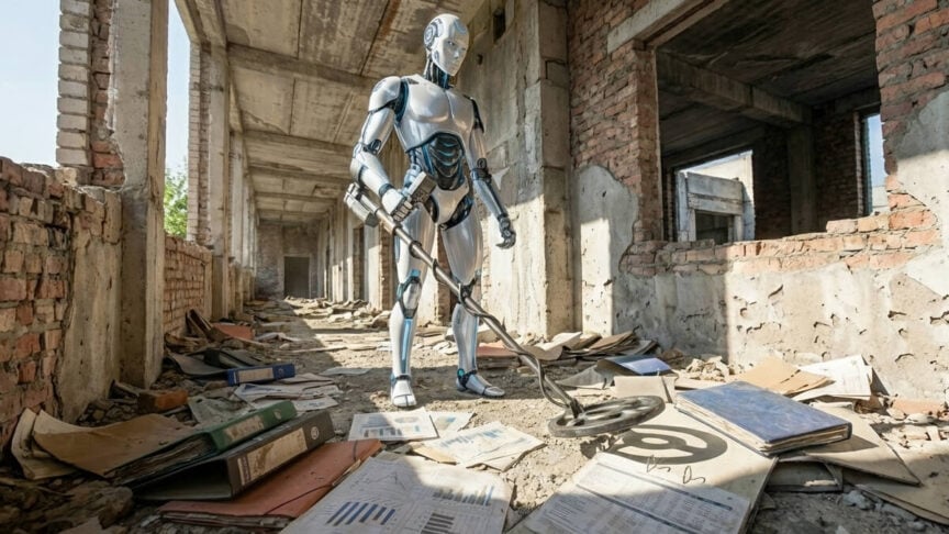 Data foundation concept illustration with digital elements, representing preparation for AI integration.