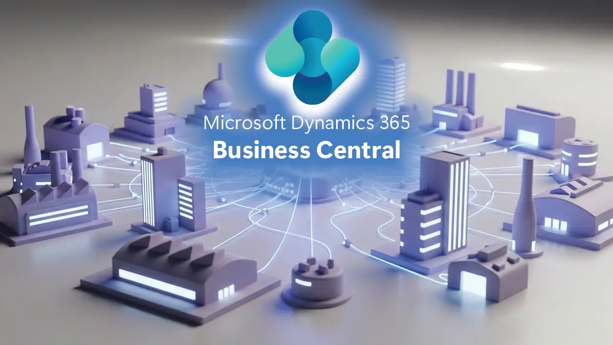 Webinar hero banner illustrating data flow in Business Central — stylized network lines, cloud and database icons over a subtle background, conveying “Business Central data flow” concept.