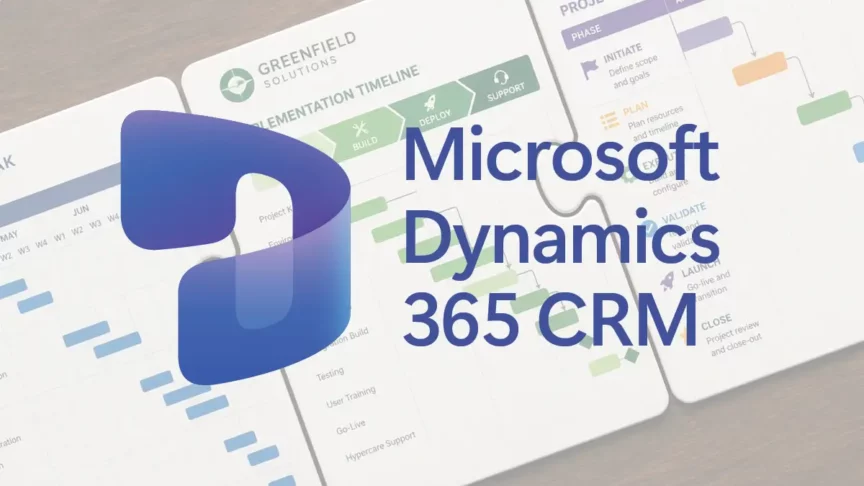 dynamics 365 CRM logo overlaid on top of data charts