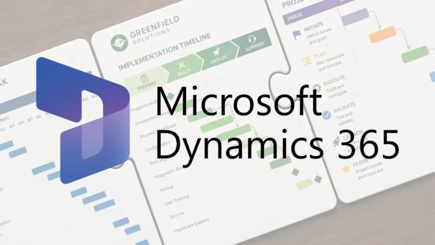 dynamics 365 logo overlaid on top of data charts