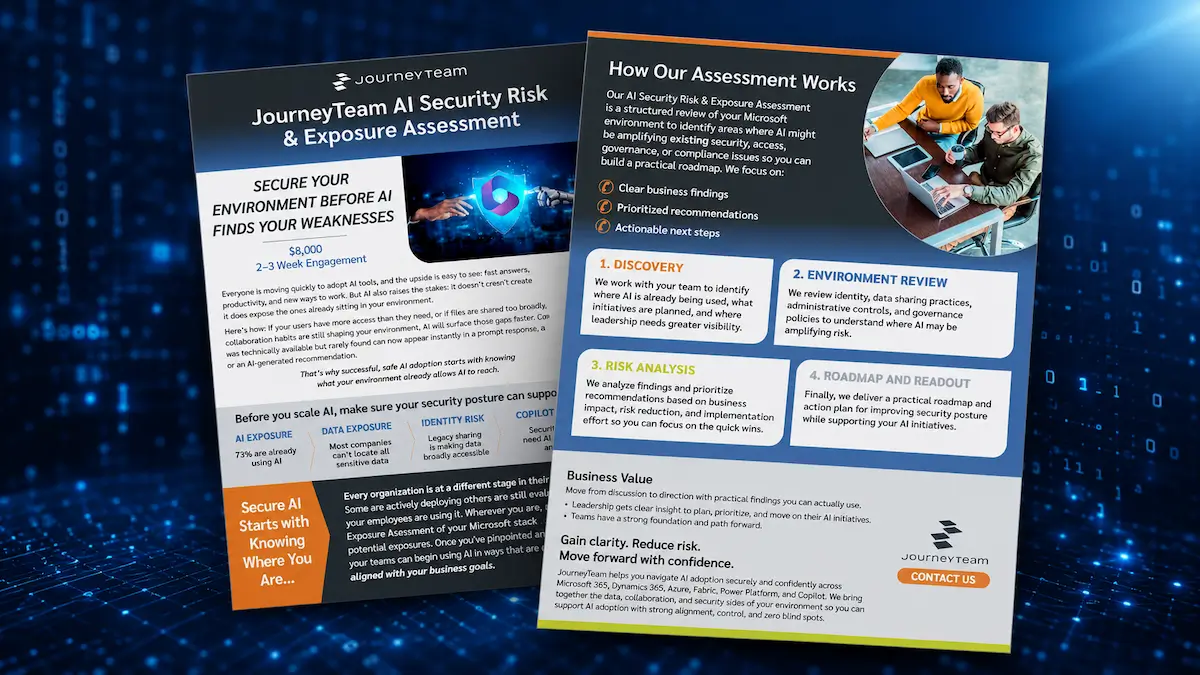 AI Security Risk & Exposure Assessment overview PDF overlaid on abstract computer science background