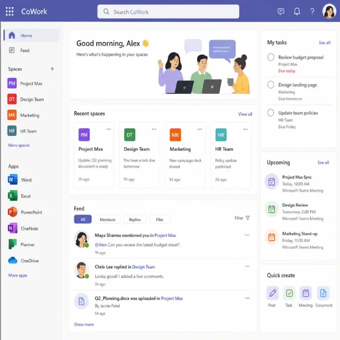 Screenshot showing Copilot Cowork in use.